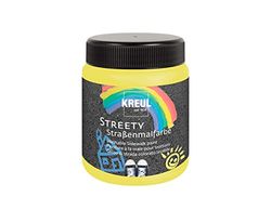 Kreul 43102 - Streety street paint in rubber duck yellow 200 ml, gesso liquido lavabile per dipingere con pennello o rullo, pittura stradale liquida, lavabile