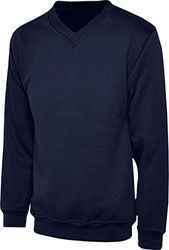 V Neck Sweatshirt Navy Blue Adult Medium