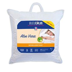 Bleu Câlin Juego de 2 Almohadas, Aloe Vera, Firmeza Baja, Blanco, 60x60 cm, OAVH50