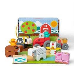 Melissa & Doug, Blockables, Granja para unir y Jugar, Set de Juego de Bloques de construcción de Madera conectables para Mezclar y Combinar, Juguete para niños y niñas en Edad Preescolar (56 Piezas)