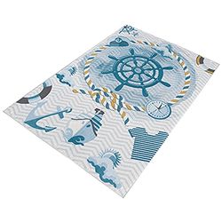 Tapis en polyester imprimé 60 x 100cm modèle Mariner multicolore