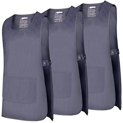 MISEMIYA Verpakking met 3 stuks, schort, reiniging, uniform, werk, kliniek, geneeskunde, dierenartsen, gastronomie, Ref.868, Grijs, L