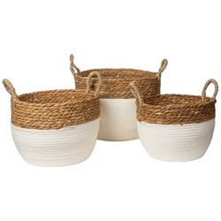 SET 3 CESTOS BLANCO FIBRAS
