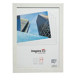 Hampton Frames BERGEN A4 (21x30cm) White Picture Poster Photo Frame Plexi (Non-Glass) BERA4NG