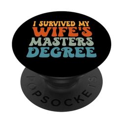 Sono sopravvissuto a mia moglie Master Laurea Moglie Amici PopSockets PopGrip Intercambiabile