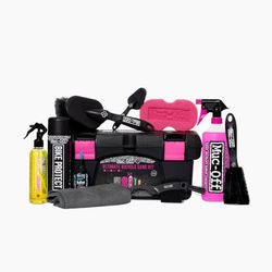 Muc-Off Kit definitivo para limpeza de bicicleta - kit de limpeza de bicicleta essencial para lavagem de bicicletas - limpo, proteção e iluminação - inclui limpo, protetor e escovas de bicicleta