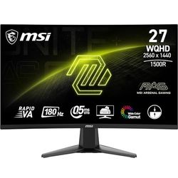 MSI MAG 27C6F 27 Inch FHD Curved Gaming Monitor - 1500R 1920 x 1080 Rapid VA Panel, 180 Hz / 0.5ms (GtG, Min.), Adaptive-Sync - DP 1.2a, HDMI CEC