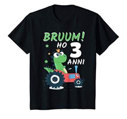 Bambino 3 Anni Compleanno Bambino Bambina regalo Dinosauro 3 Anni Maglietta