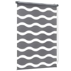 Sekey Estor Doble con fijación sin Agujeros para Ventanas, Estor Doble, 90 cm de Ancho, 90 x 100 cm, Color Gris Oscuro