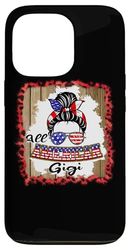 All American Gigi Patriotic Messy Bun Usa Flag 4th of July Custodia per iPhone 13 Pro
