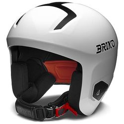 Briko Helmet Adulte Unisexe, Blanc Brillant-Noir, L