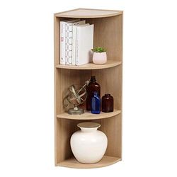 Iris Ohyama, Kast met planken/houten kast met planken / 3 niveaus hoekplank, Modulair, Design, Woonkamer slaapkamer - Corner Shelf - CX-3C - LichtBruin