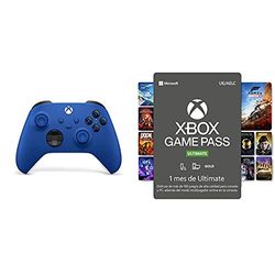 Microsoft Mando Xbox Shock Blue, Color Azul + Suscripción Xbox Game Pass Ultimate 1 Mes | Xbox/Win 10 PC Código de descarga