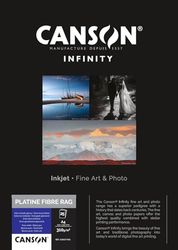 Canson Infinity Platine Fibre Rag, Papéis digitais ''vintage', ultra macio e brilhante, 310 g, folha, A4-21 x 29,7 cm, branco puro, 25 folhas
