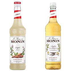 MONIN Premium Almond Orgeat Syrup 700 ml & Premium Vanilla Syrup 1 L