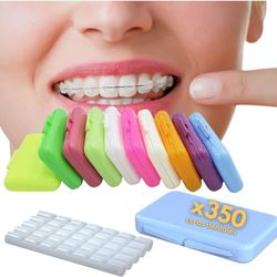Vidaprime - Confezione da 10 astucci per cera ortodontica - 350 pezzi pretagliati cera dentale per ortodonzia - cera per staffe ortodontiche - cera dentale parentesi graffe ortodontiche