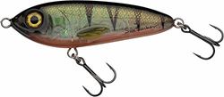 Abu Garcia Svartzonker McTracer Hybrid Jerkbait - Zacht en hard kunstaas voor het vissen op snoek, baars en forel - Perfect voor zoet- en zoutwatervissen, handgeschilderd, geelvinbaars 12,5 cm