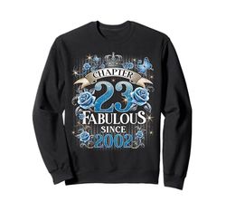 Womens Chapter 23 Fabulous Since 2002 23rd Birthday Design Felpa
