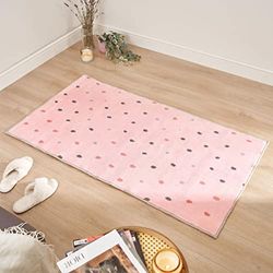 Dreamscene Dalmatian - Tappeto decorativo per la casa, per soggiorno, corridoio, antiscivolo, stile moderno, a pois, colore: rosa e grigio, 80 x 150 cm