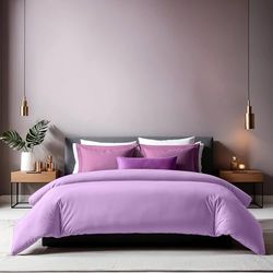 Luxurious Ranforce Single XXL Quilt Cover Lilac, 155 x 220 cm | 100% algodón, Cuenta de Hilos 155, Cierre de Botones, Lavable a máquina a 30 °C, Suave y Duradera
