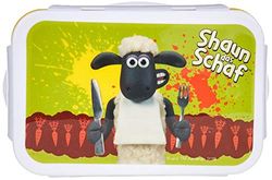 GEDA LABELS 13416 Shaun the Sheep, Contenitore per il pranzo con 4 chiusure a clip, 16 x 10,5 x 6,5 cm, Multicolore