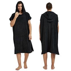 III HHONS Handduk huvtröja poncho vuxen utomhus strandhandduk huvtröja svart coverup rock stora handdukar med huva för vuxna