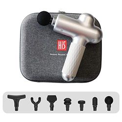 Hi5 Sportster vibratiemassageapparaat massagepistool massagepistool spierfascia weefsel ontspanning-7 opzetstukken zilver