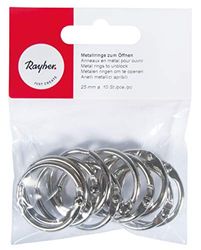 Rayher 2520400 metalen ringen om te openen, 25 mm ø binnen, nikkelvrij, SB-Btl. 10 stuks