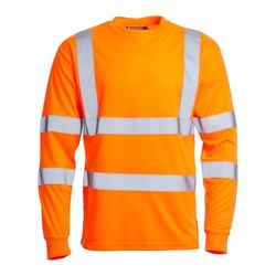 Blackrock T-shirt à manches longues Hi-Vis, haut de travail orange à haute visibilité, pour e, vêtements de travail EPI utilitaires et de sécurité, certifié EN20471 Classe 3, taille S
