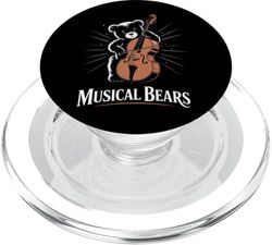 Oso musical tocando contrabajo orquesta contrabajo PopSockets PopGrip para MagSafe