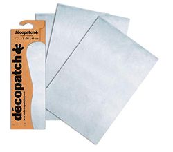 Decopatch C503O - 1 BUSTA da 3 fogli di carta stampata 30x40 cm, a tinta unita argento