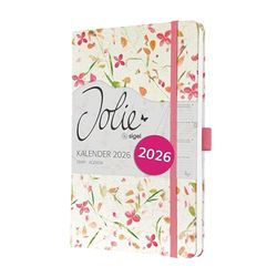 SIGEL J6307 Weekly planner Jolie 2026-1 year - approx. A5 - Bloom Pink - 2 pages = 1 week - hardcover - 80 gsm - beige/pink - 174 p. - FSC-certified