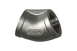 Ángulo de 45°, interior/interior, Rp 1/8, presión de funcionamiento máx. 20 bar. Temperatura de funcionamiento máx. 175 °C, acero inoxidable 1.4408.