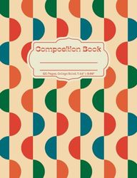 Squiggly Colored B5 Composition Notebook: Vintage Pattern Composition Journal