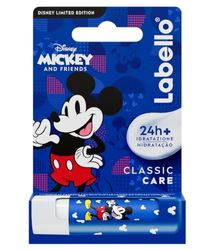 Labello Classic Care Disney Limited Edition 4.8 g, Balsamo labbra con divertente design con Mickey Mouse, Burrocacao bambini 3+ idratante fino a 24 ore, Burrocacao labbra senza oli minerali