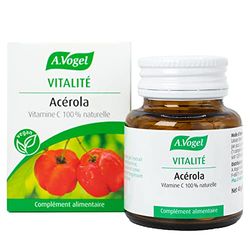 A.VOGEL - Acérola, Complément Alimentaire, Enrichi En Vitamine C 100% Naturelle, Actions Ciblées Vitalité, Laboratoire Suisse, 40 comprimés