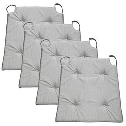 Traumnacht 03770330105 Basic - Cojín para Silla con Funda de algodón, Color Negro, Gris Claro, 2 Unidades