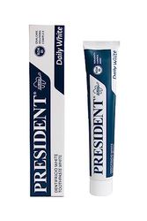 President WHITE WHITE wybielająca, przeciw kamieniom, przeciw żółtaczom, przeciw żółknięciu zębów. Odświeżanie z aromatem miętowym piemontu. RDA 85-75 ml