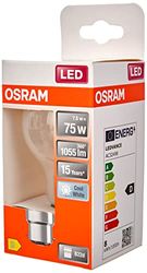 OSRAM LED Star lampada LED a filamento smerigliato, base B22d, bianco freddo (4000K), forma di lampadina, set di sostituzione per lampadine convenzionali da 60W, confezione da 6