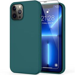 Qinzhijia Designad för iPhone 12 Pro MAX Case, iPhone 13 Pro MAX Case, Ultratunt stötsäkert silikonfodral med [Anti-Scratch Soft Microfiber Foder], 6,7 tum