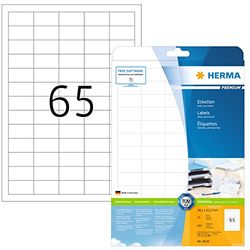 Herma 8629 - Etiquetas para impresoras (38.1 x 21. 2 mm, 650 unidades), blanco