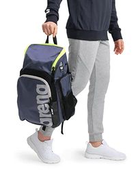 Arena Spiky III Rugzak 35 Unisex Reizen Sport Gym Rugzak voor Mannen en Vrouwen, Trainingsuitrusting Apparatuur Tas voor Zwemmers, 35 liter, Navy/Neon Geel