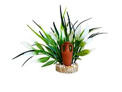 Tyrol Aquariumplant en decoratie amfora, decoratie voor aquarium, kamerplant, aquariumdecoratie voor vissen, eenvoudige verankering op de bodem van het aquarium, gemakkelijk te onderhouden, gemaakt in