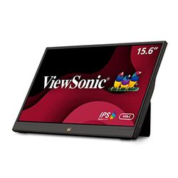 Viewsonic VA1655 40 cm (15,6 tum) bärbar skärm (Full HD, IPS-panel, mini HDMI, 2 x USB-C för Raspberry Pi/Xbox/PS4/PS5, högtalare) svart