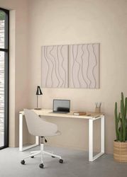 Dmora Michele Desk, Multipurpose Writing Desk, Office Table for PC Holder, Worktop, 150 x 60 x H 76 cm, Oak and White