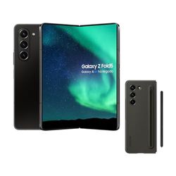 SAMSUNG Galaxy Z Fold5, 256 GB + Funda con S Pen - Teléfono Móvil Plegable con IA, Smartphone Android Libre, 12GB de RAM, Cámara de Alta Resolución, Negro (Versión Española)