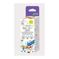 Haku Yoka 6303120 Sealife - Juego de pintura de cera, rollo de papel para colorear y 4 ceras de colores, incluye 20 pegatinas, para niños a partir de 3 años