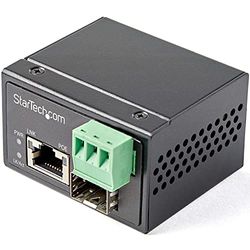 StarTech.com PoE+ Industrial Media Converter 30W - Media Converter LWL koper - Singlemode/Multimode glasvezel op koper Gigabit Ethernet - Mini/Compacte grootte - IP 30/-40C tot 75C