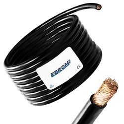 EBROM Câble de batterie pour voiture H07V-K 25 mm2 Noir 3 m 3 m 25 mm2