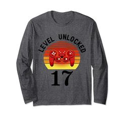 Livello 17 Unlocked, 17 Compleanno, 17 Anni Maglia a Manica